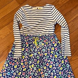 Mini Boden Navy Striped and Floral Dress